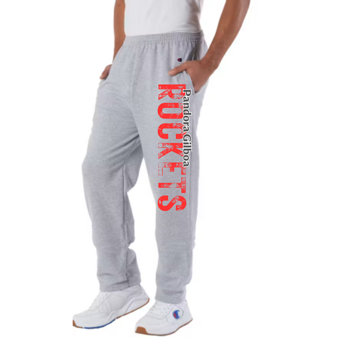 Unisex Open Bottom Champion Sweatpants for the PG Rockets