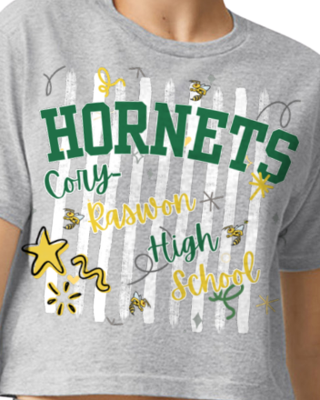 CR Hornets Striped Boxy T