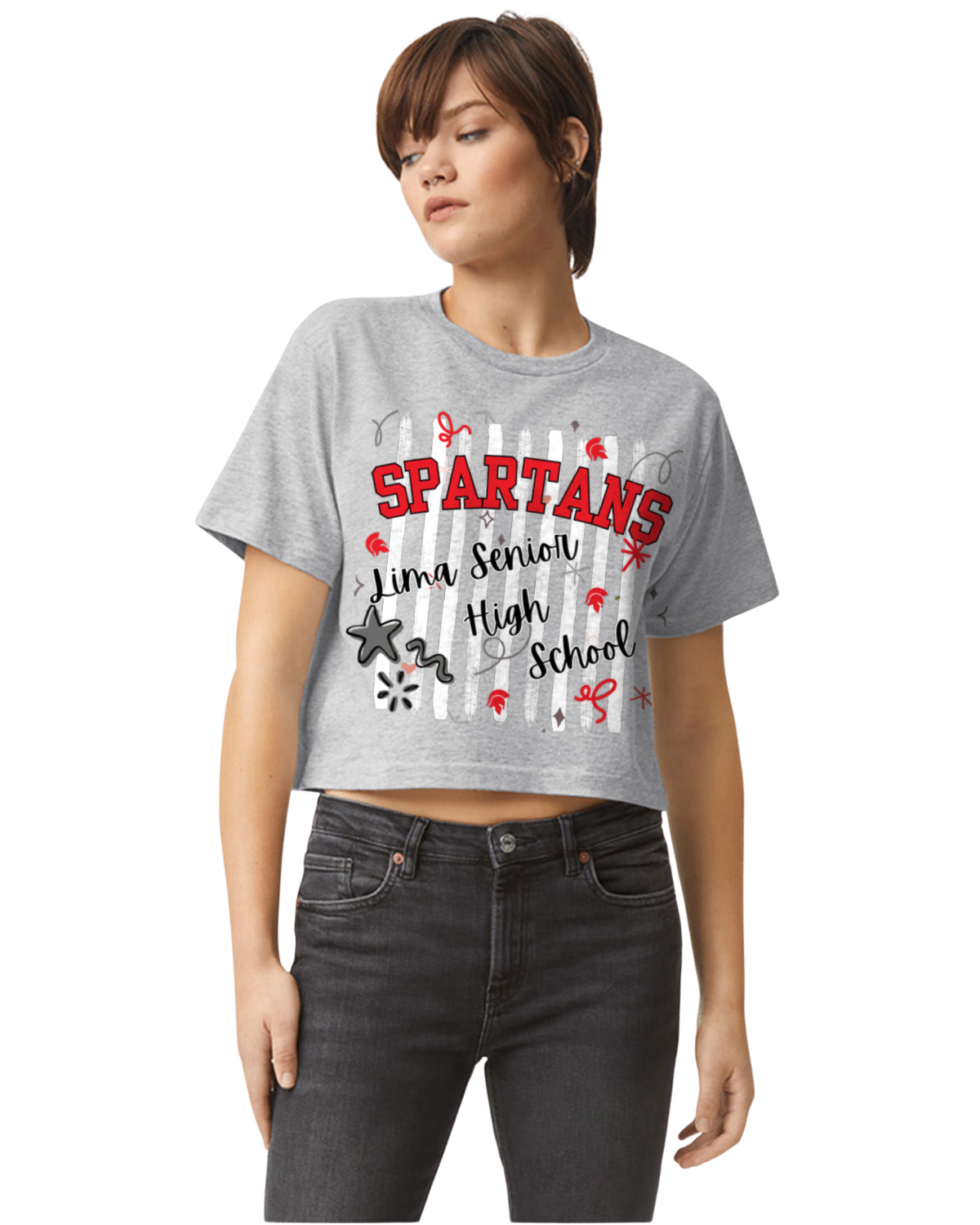 Striped LSHS Spirt Boxy T