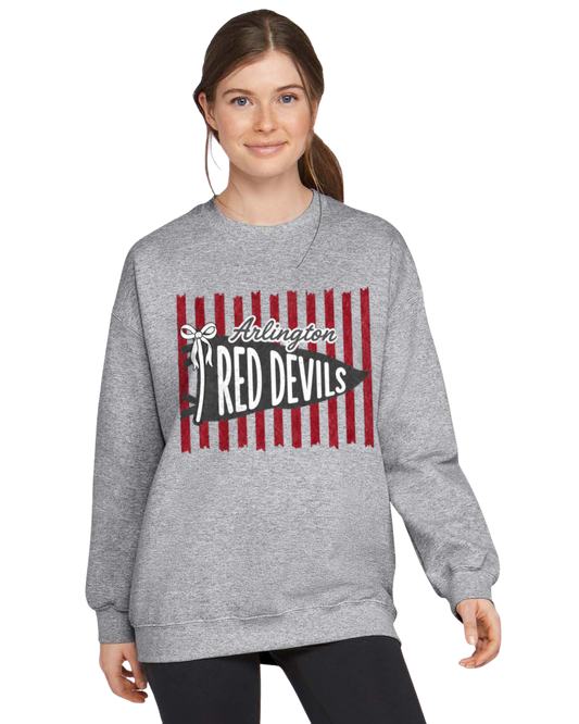 Arlington Red Devils Striped Pennant Sweatshirt