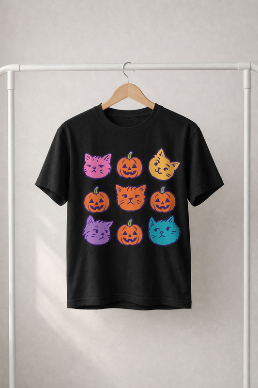 Kid's Cats and Pumpkin T-shirt