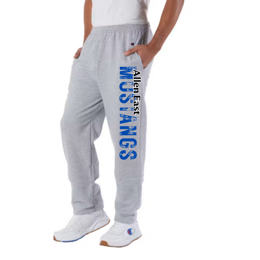 Comfy Open Bottom Champion AE Mustangs Spirit Sweatpants