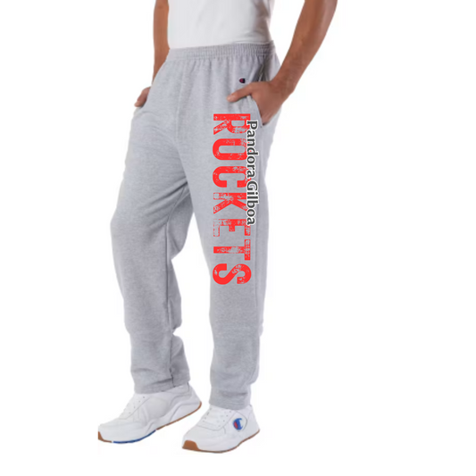Unisex Open Bottom Champion Sweatpants for the PG Rockets