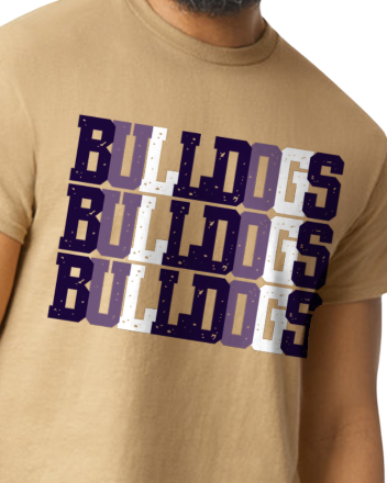 Bulldogs-Tri Layer Text Shirt