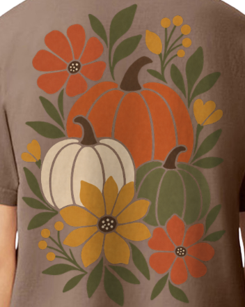 Floral Pumpkin T-shirt