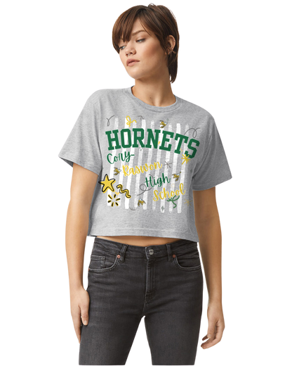 CR Hornets Striped Boxy T