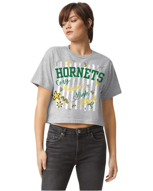 CR Hornets Striped Boxy T