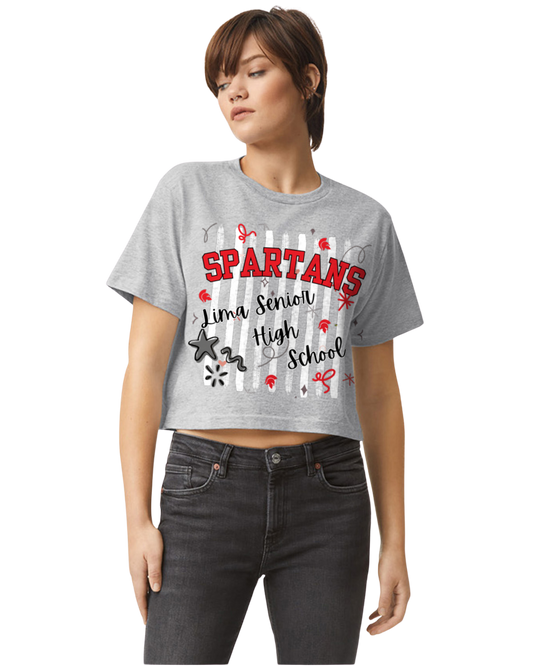 Striped LSHS Spirt Boxy T