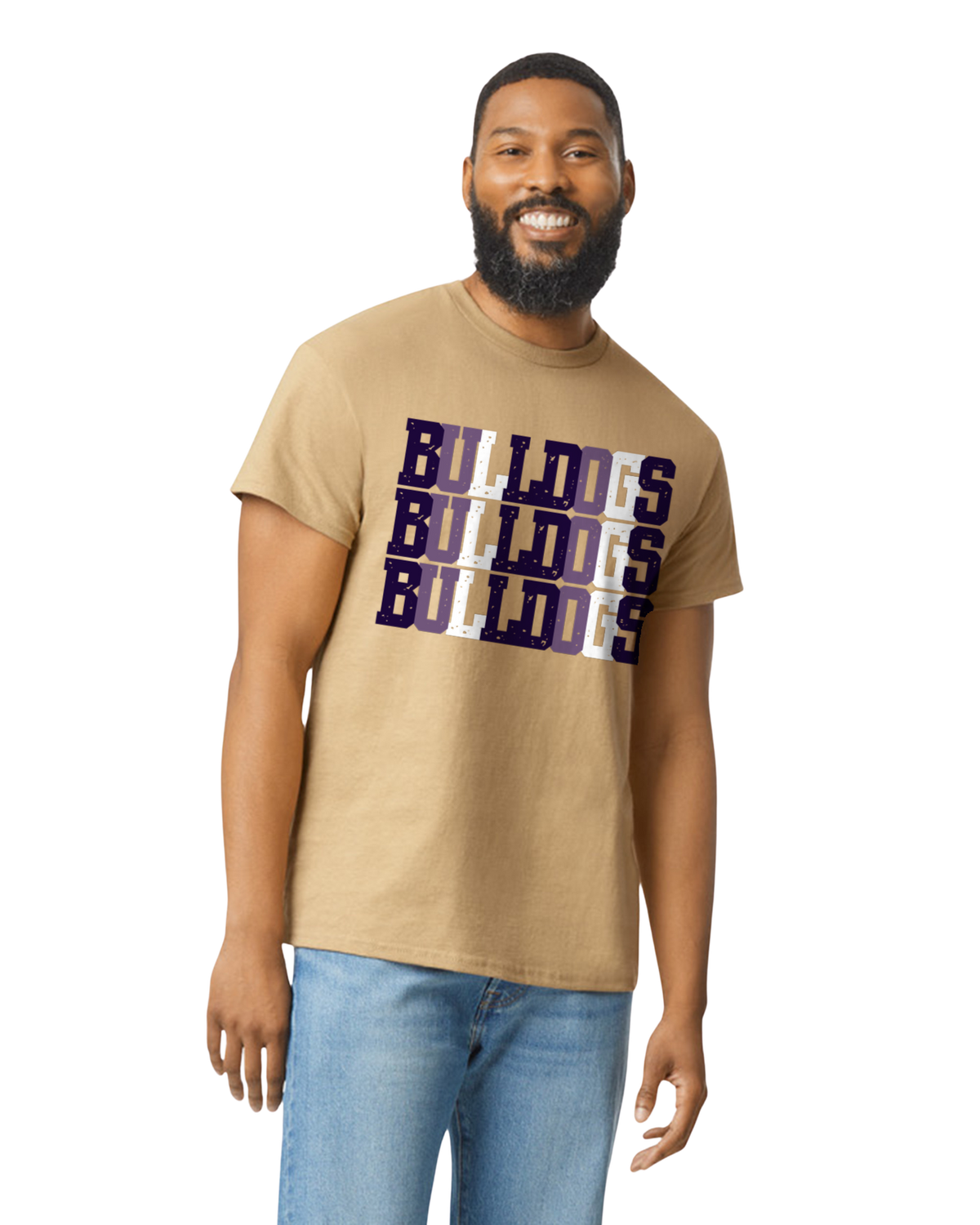 Bulldogs-Tri Layer Text Shirt